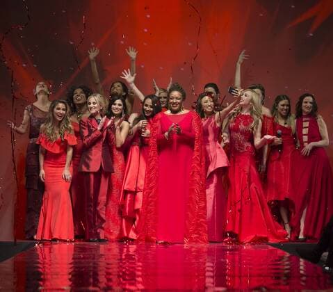 USA: Red Dress Collection 2017 Grand finale for the Red Dress Collection 2017 fashion show by Macys at Hammerstein Ballroom at Manhattan Center benefit American Heart Association  LevxRadin