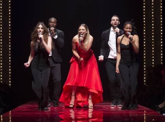 USA: Red Dress Collection 2017 Rachel Platten in Marchesa performs for the Red Dress Collection 2017 fashion show by Macys at Hammerstein Ballroom at Manhattan Center benefit American Heart Association  LevxRadin
