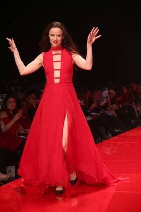 February 9, 2017 - New York, New York, U.S. - JULIETTE LEWIS attends the American Heart Association s Go Red for Women Red Dress Collection, presented by Macy s.Hammerstein Ballroom,NYC.February 9, 2017.Photos by , Photos Inc.2017 New York U.S. - ZUMAms4_ 20170209_zaf_ms4_020 Copyright: xSoniaxMoskowitzx