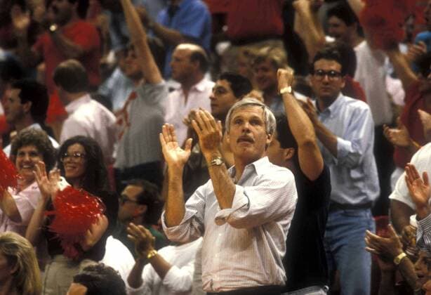 Apr 25, 2005; Atlanta, GA, USA; (File Photo. Date Unknown) TED TURNER and his sons at Atlanta Hawks basketball game, mid 1980 s.. - ZUMAn03_ 20050425_mar_n03_036 Copyright: xRobinxNelsonx
