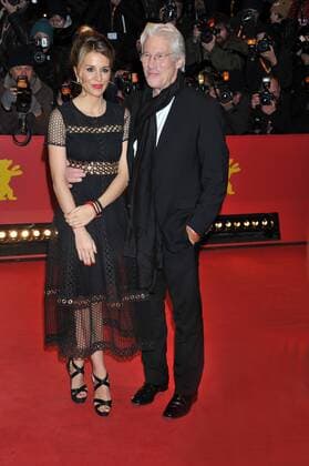 67th Berlin International Film Festival. Festival Internazionale del Cinema di Berlino. Red Carpet film The Dinner . Pictured: Richard Gere, Alejandra Silva  Copyright: xLennyx xIPAx xPoolxRoma2x