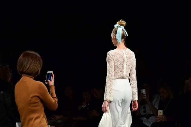 A model walks on the runway at the Lanyu fashion show at New York Fashion Week: The Shows at Gallery 1 Skylight Clarkson Sq on February 10, 2017 in New York City.  NYP20170210865 ANDREAxHANKS