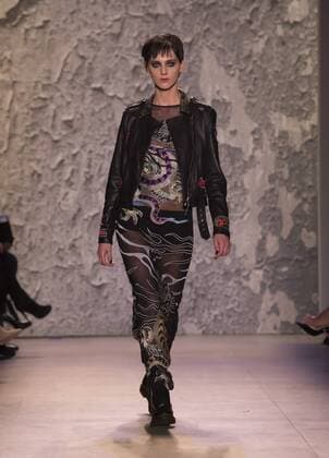 United States: Fashion week fall 2017 Nicole Miller Model walks for Nicole Miller collection during 2017 fall New York Fashion week at Clarkson Square  LevxRadin