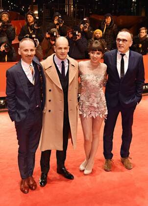 Red Carpet - Trainspotting - v.l. Ewen Bremner - Jonny Lee Miller - Anjela Nedyalkova - Danny Boyle 67. Berlinale