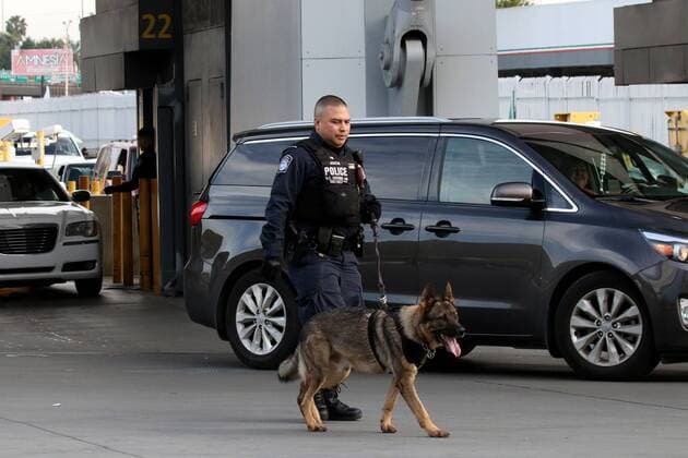Border police patrol the San Ysidro Port of Entry prior to Secretary of Homeland Security John Kelly speaking to officials on February 10, 2017. San Ysidro is the largest land border crossing between Tijuana, Mexico and San Diego, California.  SDP2017021056 HOWARDxSHEN