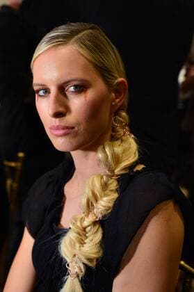 Karolina Kurkova poses backstage just before the Christian Siriano fashion show at New York Fashion Week: The Plaza Hotel on February 11, 2017 in New York City.  NYP20170211864 ANDREAxHANKS