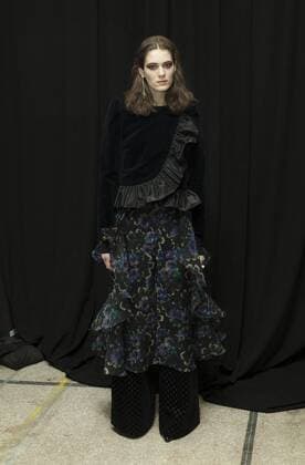 USA: New York Fashion week Fall 2017 Jill Stuart Model shows off dress by Jill Stuart backstage in preparation for presentation during New York Fashion week Fall 2017 at 195 Broadway.  LevxRadin