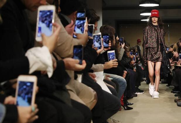 A model wears a Make America New York hat when she walks on the runway at the Public School FW 17 show at New York Fashion Week at Milk Studios on February 12, 2017 in New York City.  NYP20170212103 JOHNxANGELILLO