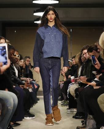 A model walks on the runway at the Public School FW 17 show at New York Fashion Week at Milk Studios on February 12, 2017 in New York City.  NYP20170212113 JOHNxANGELILLO