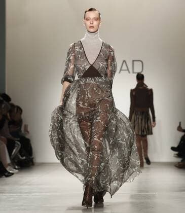 A model walks on the runway at the Verdad FW 17 show at New York Fashion Week at Pier 59 Studios on February 12, 2017 in New York City.  NYP20170212122 JOHNxANGELILLO