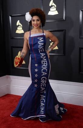 Singer Joy Villa arrives for the 59th annual Grammy Awards held at Staples Center in Los Angeles on February 12, 2017.  LAP20170212056 JIMxRUYMEN