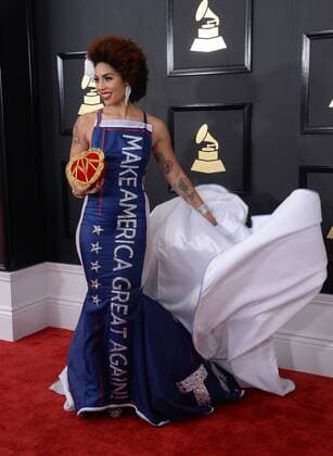 Singer Joy Villa arrives for the 59th annual Grammy Awards held at Staples Center in Los Angeles on February 12, 2017.  LAP20170212055 JIMxRUYMEN