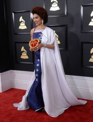 Singer Joy Villa arrives for the 59th annual Grammy Awards held at Staples Center in Los Angeles on February 12, 2017.  LAP20170212054 JIMxRUYMEN