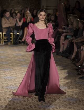 New York: Fashion Week Fall 2017 Christian Siriano Model walks runway for Christian Siriano collection during New York Fashion week Fall 2017 at Plaza Hotel  LevxRadin