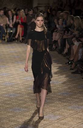 New York: Fashion Week Fall 2017 Christian Siriano Model walks runway for Christian Siriano collection during New York Fashion week Fall 2017 at Plaza Hotel  LevxRadin