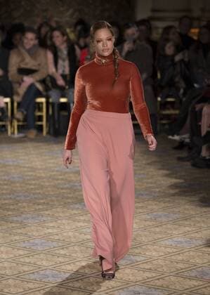 New York: Fashion Week Fall 2017 Christian Siriano Model walks runway for Christian Siriano collection during New York Fashion week Fall 2017 at Plaza Hotel  LevxRadin