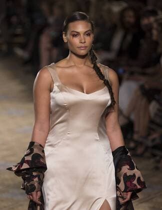 New York: Fashion Week Fall 2017 Christian Siriano Model walks runway for Christina Siriano collection during New York Fashion week Fall 2017 at Plaza Hotel  LevxRadin