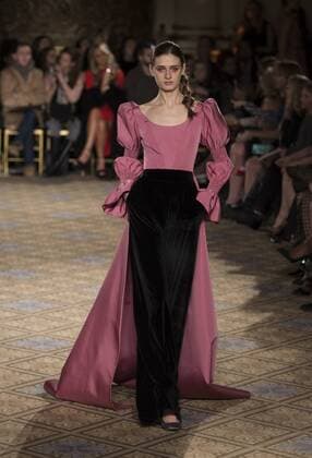 New York: Fashion Week Fall 2017 Christian Siriano Model walks runway for Christian Siriano collection during New York Fashion week Fall 2017 at Plaza Hotel  LevxRadin