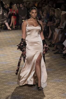 New York: Fashion Week Fall 2017 Christian Siriano Model walks runway for Christian Siriano collection during New York Fashion week Fall 2017 at Plaza Hotel  LevxRadin