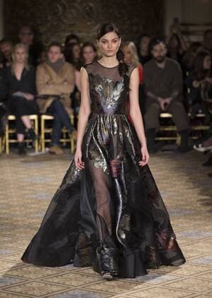 New York: Fashion Week Fall 2017 Christian Siriano Model walks runway for Christian Siriano collection during New York Fashion week Fall 2017 at Plaza Hotel  LevxRadin