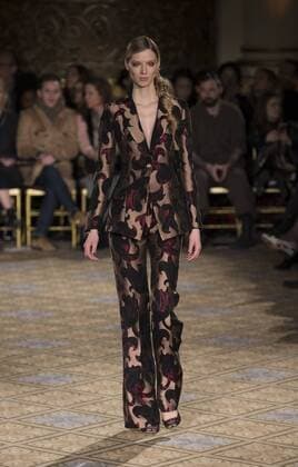 New York: Fashion Week Fall 2017 Christian Siriano Model walks runway for Christian Siriano collection during New York Fashion week Fall 2017 at Plaza Hotel  LevxRadin