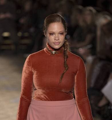 New York: Fashion Week Fall 2017 Christian Siriano Model walks runway for Christian Siriano collection during New York Fashion week Fall 2017 at Plaza Hotel  LevxRadin
