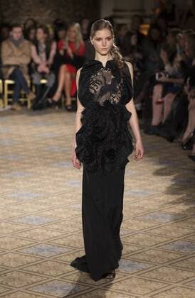 New York: Fashion Week Fall 2017 Christian Siriano Model walks runway for Christian Siriano collection during New York Fashion week Fall 2017 at Plaza Hotel  LevxRadin