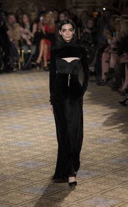 New York: Fashion Week Fall 2017 Christian Siriano Model walks runway for Christian Siriano collection during New York Fashion week Fall 2017 at Plaza Hotel  LevxRadin