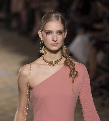 New York: Fashion Week Fall 2017 Christian Siriano Model walks runway for Christina Siriano collection during New York Fashion week Fall 2017 at Plaza Hotel  LevxRadin
