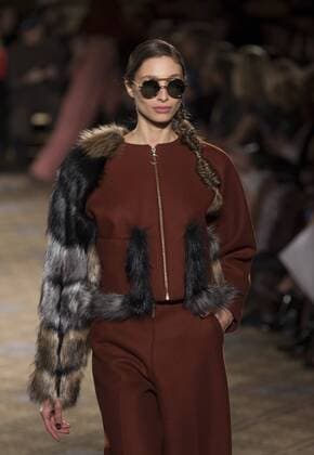 New York: Fashion Week Fall 2017 Christian Siriano Model walks runway for Christian Siriano collection during New York Fashion week Fall 2017 at Plaza Hotel  LevxRadin