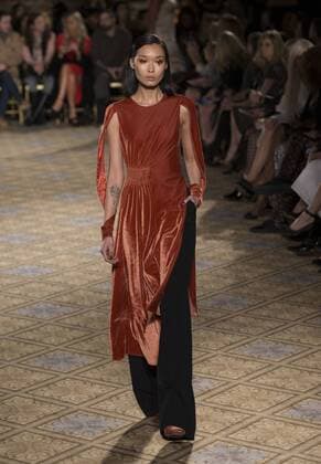 New York: Fashion Week Fall 2017 Christian Siriano Model walks runway for Christian Siriano collection during New York Fashion week Fall 2017 at Plaza Hotel  LevxRadin