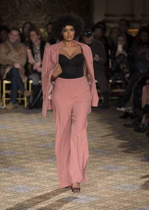 New York: Fashion Week Fall 2017 Christian Siriano Model walks runway for Christian Siriano collection during New York Fashion week Fall 2017 at Plaza Hotel  LevxRadin