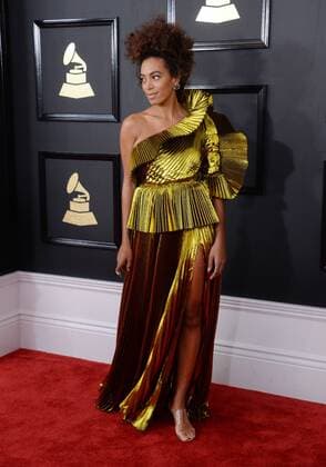 Singer Solange Knowles arrives for the 59th annual Grammy Awards held at Staples Center in Los Angeles on February 12, 2017.  LAP201702122016 JIMxRUYMEN