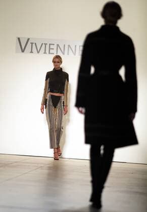 Models present creations of Vivienne Hu during the 2017 New York Fashion Week in New York City, the United States, Feb. 12, 2017. ) (zhf) U.S.-NEW YORK-FASHION-VIVIENNE HU QinxLang 