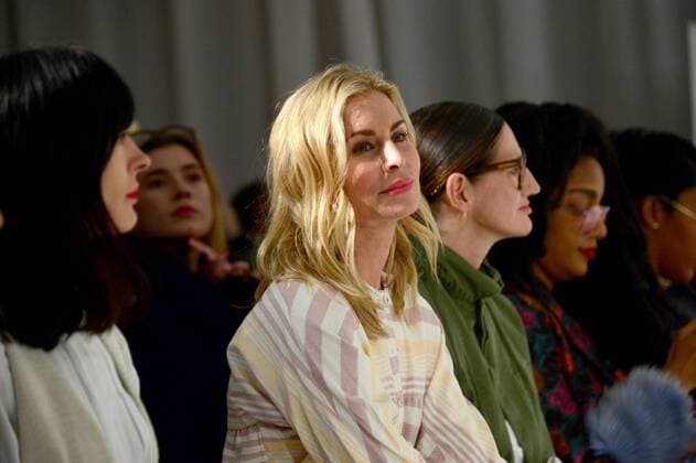Model Niki Taylor sits on the front row during the Mara Hoffman fashion show at New York Fashion Week: The Shows at Shop Studios on February 13, 2017 in New York City.  NYP201702131030 ANDREAxHANKS