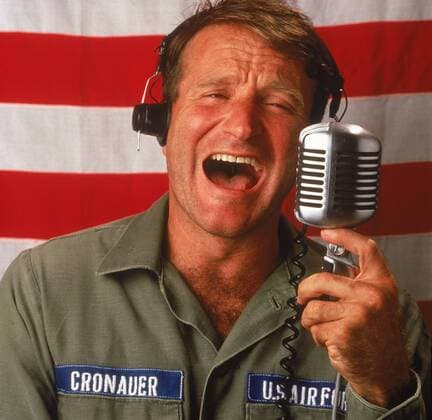 Aug. 11, 2014 - Actor and comedian Robin Williams has been found dead in his California home in a suspected suicide, according to the Marin County Sheriff s Office. He was 63. PICTURED: Dec 23, 1987 - Bangkok, Thailand - Actor ROBIN WILLIAMS stars as A2C Adrian Cronauer in Good Morning Vietnam. - ZUMAg90_ 19871223_jlr_g90_843 Copyright: xCourtesyxofxTouchstonexPicturesx