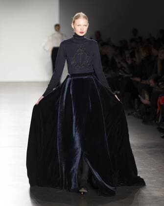 New York Fashion week Fall 2017 - Zang Toi Model walks runway for Zang Toi collection during New York Fashion week Fall 2017 at Pier 59  LevxRadin
