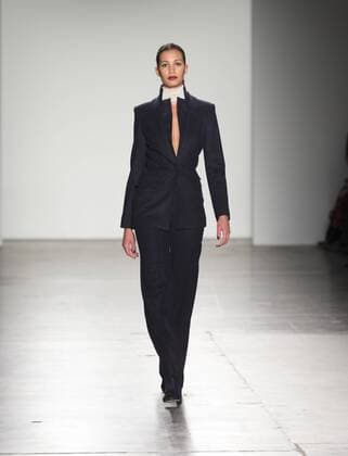 New York Fashion week Fall 2017 - Zang Toi Model walks runway for Zang Toi collection during New York Fashion week Fall 2017 at Pier 59  LevxRadin