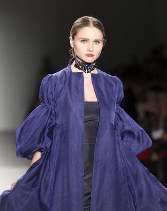 New York Fashion week Fall 2017 - Zang Toi Model walks runway for Zang Toi collection during New York Fashion week Fall 2017 at Pier 59  LevxRadin