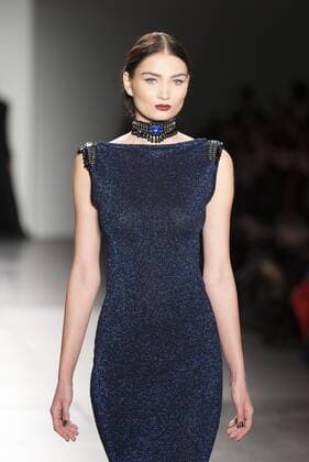 New York Fashion week Fall 2017 - Zang Toi Model walks runway for Zang Toi collection during New York Fashion week Fall 2017 at Pier 59  LevxRadin