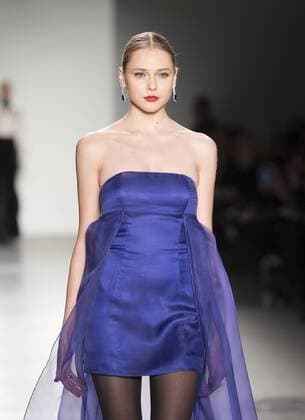 New York Fashion week Fall 2017 - Zang Toi Model walks runway for Zang Toi collection during New York Fashion week Fall 2017 at Pier 59  LevxRadin