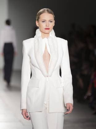 New York Fashion week Fall 2017 - Zang Toi Model walks runway for Zang Toi collection during New York Fashion week Fall 2017 at Pier 59  LevxRadin