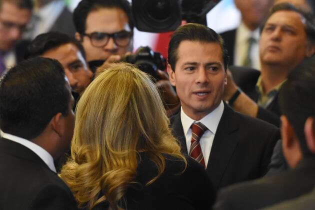OPANAL Treffen in Mexiko-Stadt February 14, 2017 - Mexico City, Mexico - President of Mexico Enrique Pena Nieto arrives at 25th Session of the General Conference of the Agency for the Prohibition of Nuclear Weapons in Latin America and the Caribbean at Foreign Affairs Building on February 14, 2017 in Mexico City, Mexico, Mexico City Mexico  - ZUMAn230 20170214_zaa_n230_563 Copyright: xCarlosxTischlerx