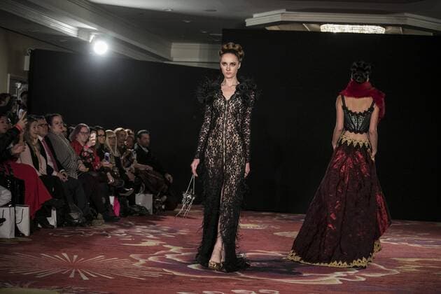 New York Fashion Week - Nidal Modenschau Models present creations by designer Nidal during Uptown Fashion Week in New York, US, 14 February 2017. UPTOWN FASHION WEEK IN NEW YORK !ACHTUNG: NUR REDAKTIONELLE NUTZUNG!  Copyright: xEduxBayerx NUE106 20170215-636227354742677699