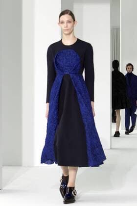 A model presents Fall Winter creations of the Spanish brand Delpozo during New York Fashion Week in New York, United States, 15 February 2017. The collection created by Catalan designer Josep Font is inspired in the spirituality of the Nabi art and the abstract sculpture. DELPOZO PRESENTS NEW COLLECTION INSPIRED IN THE NABI ART IN NEW YORK !ACHTUNG: NUR REDAKTIONELLE NUTZUNG!  Copyright: xMiguelxRajmilx NYC001 20170215-636227922490097207