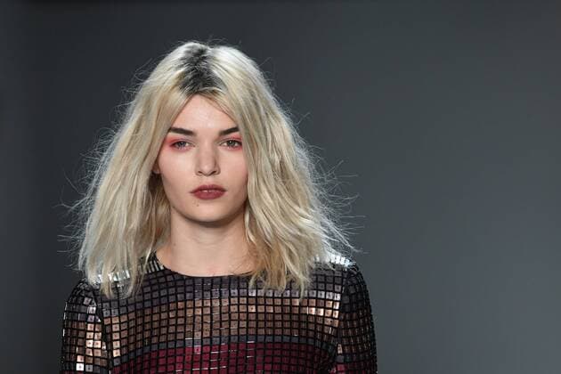 A model walks on the runway at the Bibhu Mohapatra fashion show at New York Fashion Week: The Shows at Gallery 3 Skylight Clarkson Sq on February 15, 2017 in New York City.  NYP201702151091 ANDREAxHANKS