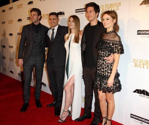 February 15, 2017 - Los Angeles, CA, United States - 15 February 2017 - Los Angeles, California - Austin Stowell, Director James Franco, Ashley Greene, Nat Wolff and Ahna O Reilly. In Dubious Battle Los Angeles Premiere held at the ArcLight Hollywood Theatre in Hollywood. Photo Credit: AdMedia Los Angeles United States - ZUMAa123 20170215_zaa_a123_036 Copyright: xAdmediax