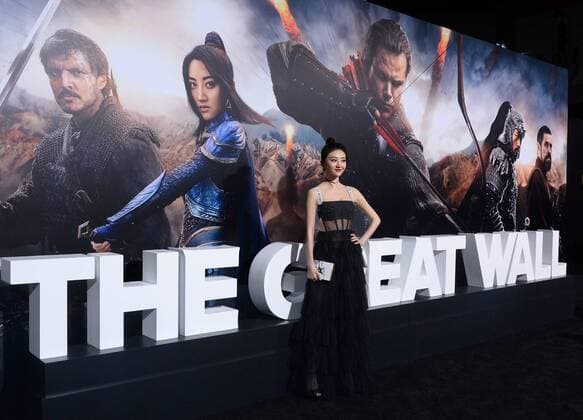 Cast member Tian Jing attends the premiere of the motion picture fantasy thriller The Great Wall at the TCL Chinese Theatre in the Hollywood section of Los Angeles on February 15, 2017. Storyline: European mercenaries searching for black powder become embroiled in the defense of the Great Wall of China against a horde of monstrous creatures.  LAP2017021504 JIMxRUYMEN