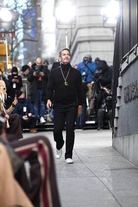 Marc Jacobs greets the press after his fashion show at New York Fashion Week: Park Avenue Armory February 16, 2017 in New York City.  NYP201702161129 ANDREAxHANKS