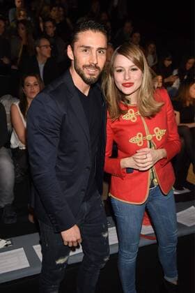 Ruben Sanz and Esmeralda Moya at the frontrow of the Devota y Lomba frontrow of Mercedes Benz Fashion Week Madrid 2017.  DiegoxPuerta